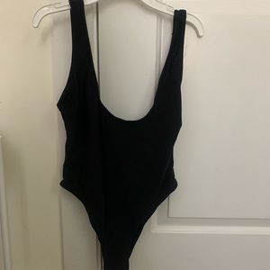 Black Scoop Neck Bathing Suit